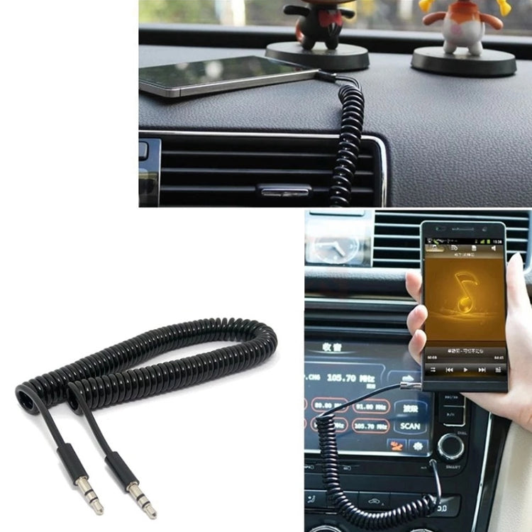 Spring Coiled 3.5mm Aux Cable, Compatible with Phones, Tablets, Headphones, MP3 Player, Car/Home Stereo & More, Length: 20cm up to 80cm(Black) by bashfashion
