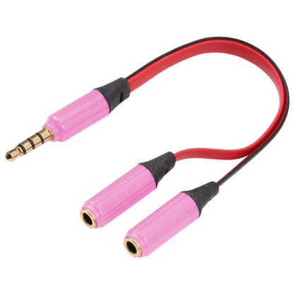 Noodle Style Aux Audio Cable 3.5mm Male to 2 x Female Splitter Connector, Compatible with Phones, Tablets, Headphones, MP3 Player, Car/Home Stereo & More(Pink) by bashfashion