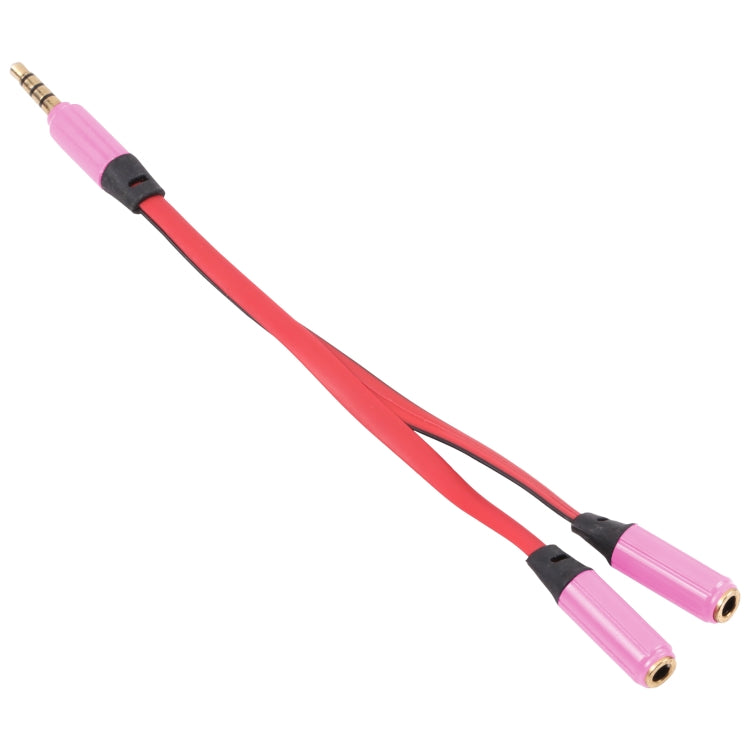 Noodle Style Aux Audio Cable 3.5mm Male to 2 x Female Splitter Connector, Compatible with Phones, Tablets, Headphones, MP3 Player, Car/Home Stereo & More(Pink) by bashfashion