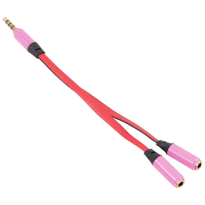 Noodle Style Aux Audio Cable 3.5mm Male to 2 x Female Splitter Connector, Compatible with Phones, Tablets, Headphones, MP3 Player, Car/Home Stereo & More(Pink) by bashfashion