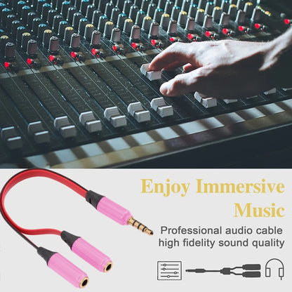 Noodle Style Aux Audio Cable 3.5mm Male to 2 x Female Splitter Connector, Compatible with Phones, Tablets, Headphones, MP3 Player, Car/Home Stereo & More(Pink) by bashfashion