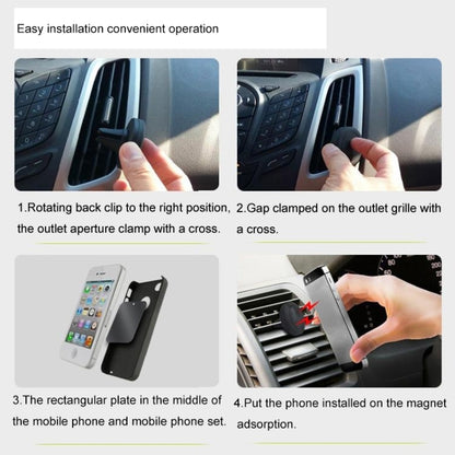Young Player Car Magnetic Air Vent Mount Clip Holder Dock, For iPhone, Galaxy, Sony, Lenovo, HTC, Huawei, and other Smartphones(Black) by Young Player