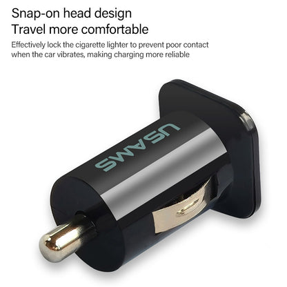 USAMS High Performance 2.1A + 1A Dual USB Port Car Charger for iPad Air 2 & Air & 4, iPhone 6 & 6 Plus & 5C & 5S & 4 & 4S, iPod touch, Galaxy Tablet / Note Series and Other Mobile Phone, Navigators(Black) by USAMS