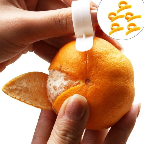 10pcs Ring Type Lemon Orange Tangerine Opener Peeler Peel Slicer Cutter Fruit Skin Remover Knife Helper, Random Color Delivery by bashfashion