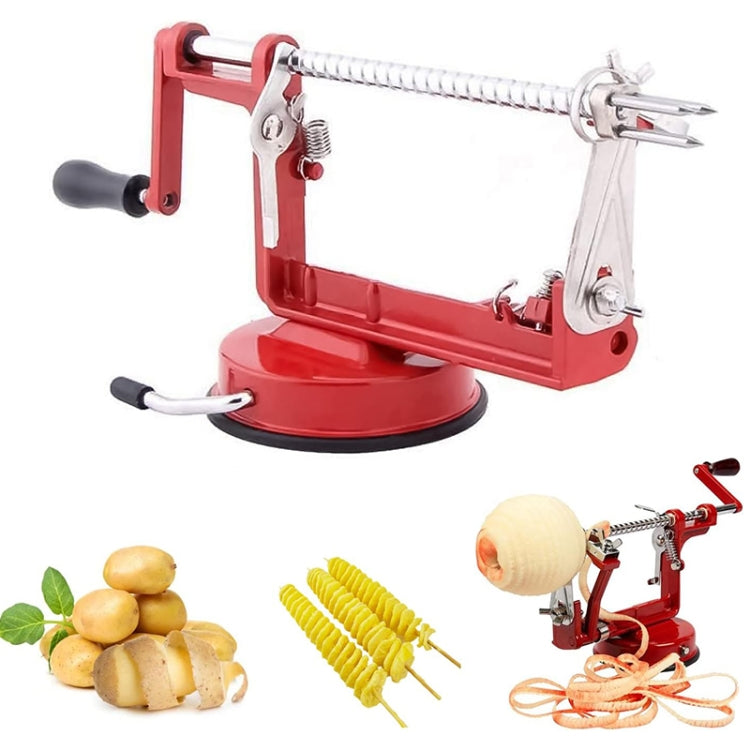 3 in 1 Multi-functional Fruit Peeling Slicing Stoning Peeler Machine(Red) by bashfashion