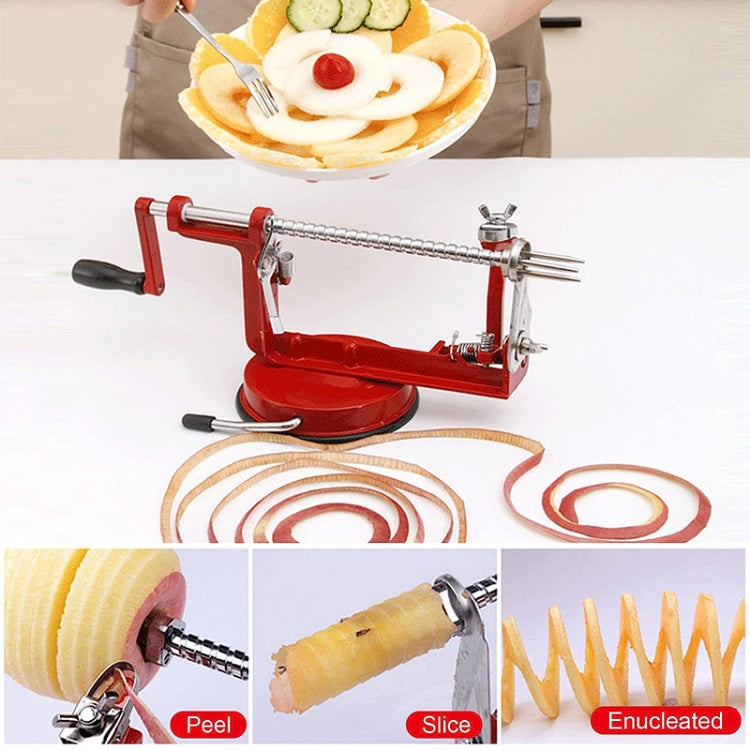 3 in 1 Multi-functional Fruit Peeling Slicing Stoning Peeler Machine(Red) by bashfashion