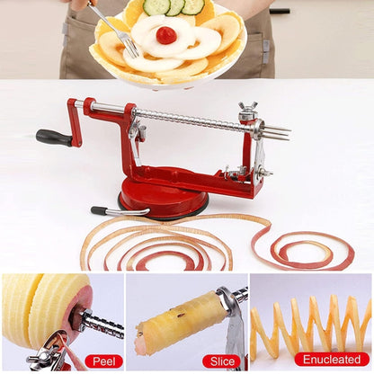 3 in 1 Multi-functional Fruit Peeling Slicing Stoning Peeler Machine(Red) by bashfashion