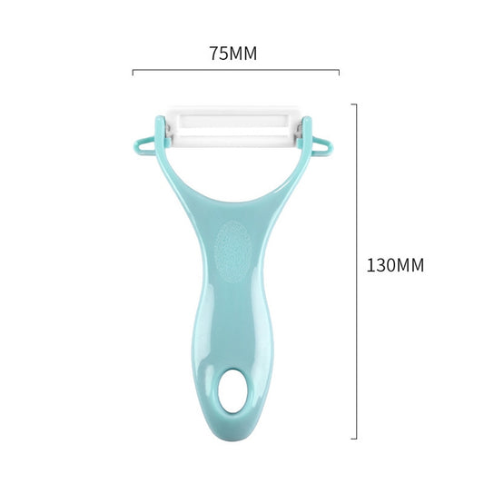 T Shaped Ceramic Skin Peeler with Durable ABS Handle, Random Color Delivery by bashfashion