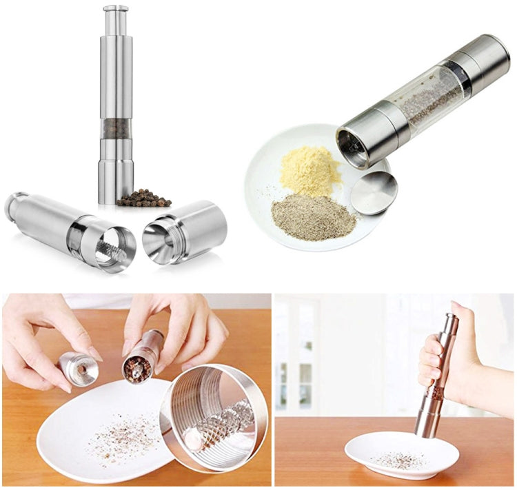 304 Stainless Steel Salt and Pepper Grinder / Mill(Silver) by bashfashion