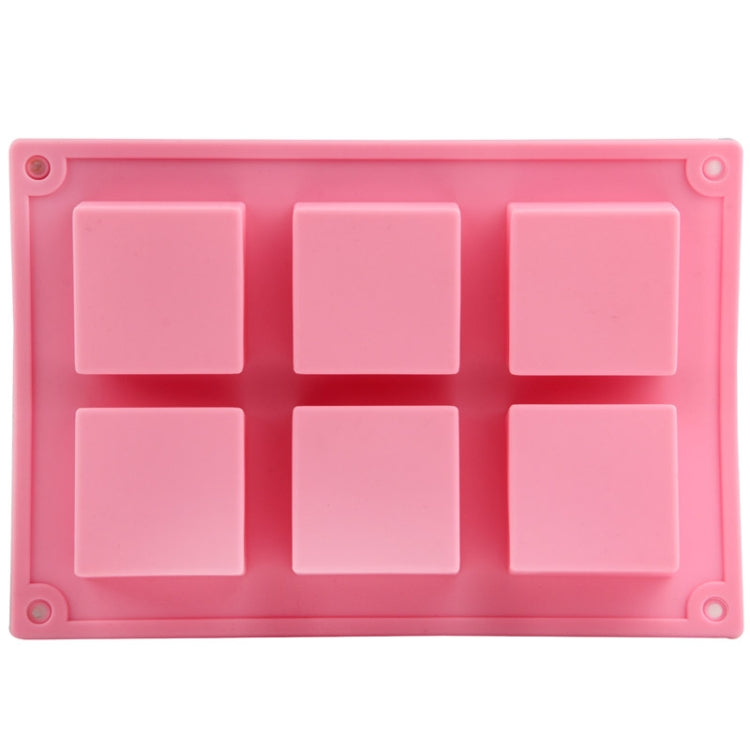 High Quality 6 Holes Square Shape Silicone Material Cake Mold by bashfashion