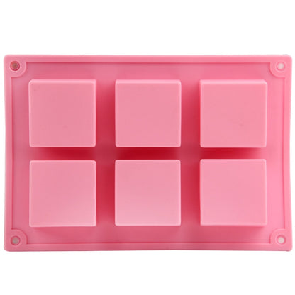 High Quality 6 Holes Square Shape Silicone Material Cake Mold by bashfashion