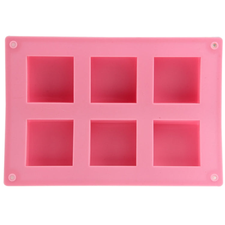 High Quality 6 Holes Square Shape Silicone Material Cake Mold by bashfashion