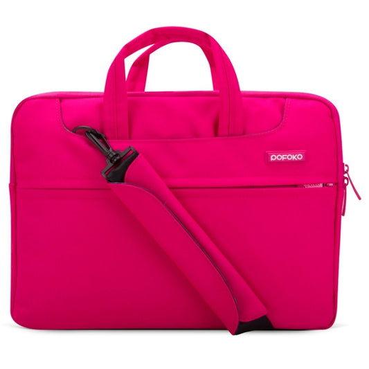 POFOKO 12 inch Portable Single Shoulder Laptop Bag for Laptop(Magenta) by POFOKO
