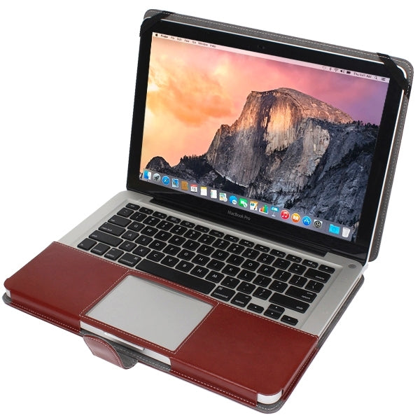 Notebook Leather Case with Snap Fastener for 13.3 inch MacBook Pro(Brown) by bashfashion