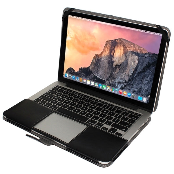 Notebook Leather Case with Snap Fastener for 13.3 inch MacBook Pro Retina(Black) by bashfashion