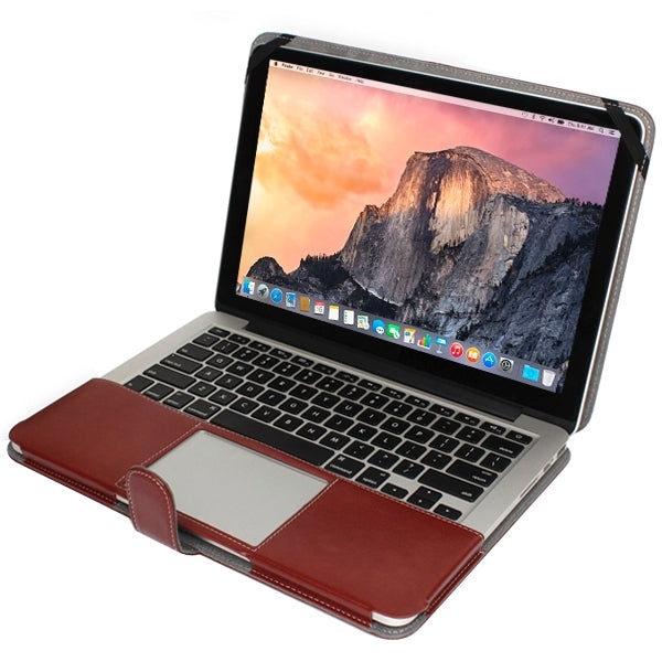 Notebook Leather Case with Snap Fastener for 15.4 inch MacBook Pro Retina(Brown) by bashfashion