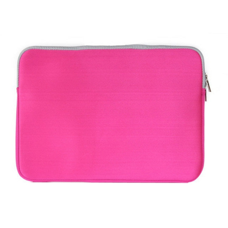 Double Pocket Zip Handbag Laptop Bag for Macbook Air 11.6 inch(Magenta) by bashfashion