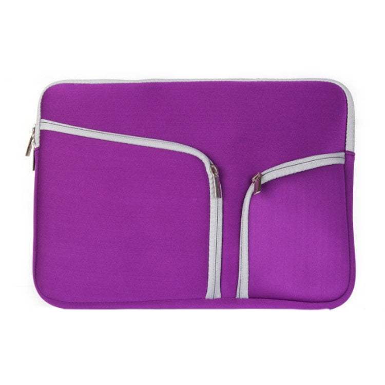 Double Pocket Zip Handbag Laptop Bag for Macbook Air 11.6 inch(Purple) by bashfashion