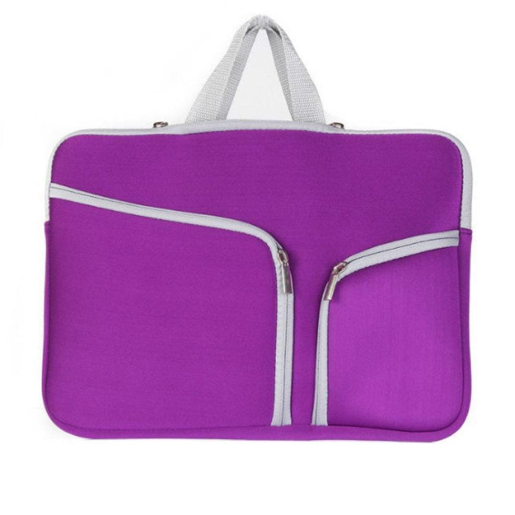 Double Pocket Zip Handbag Laptop Bag for Macbook Pro 15 inch(Purple) by bashfashion