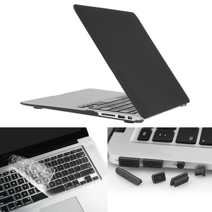 ENKAY for Macbook Air 11.6 inch (US Version) / A1370 / A1465 Hat-Prince 3 in 1 Frosted Hard Shell Plastic Protective Case with Keyboard Guard & Port Dust Plug(Black) by ENKAY