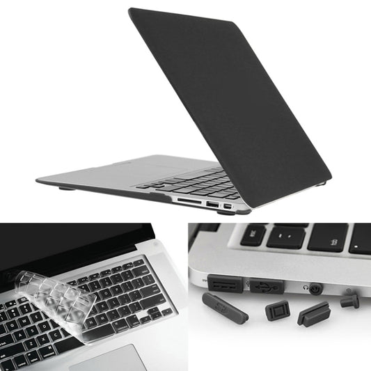 ENKAY for Macbook Air 11.6 inch (US Version) / A1370 / A1465 Hat-Prince 3 in 1 Frosted Hard Shell Plastic Protective Case with Keyboard Guard & Port Dust Plug(Black) by ENKAY