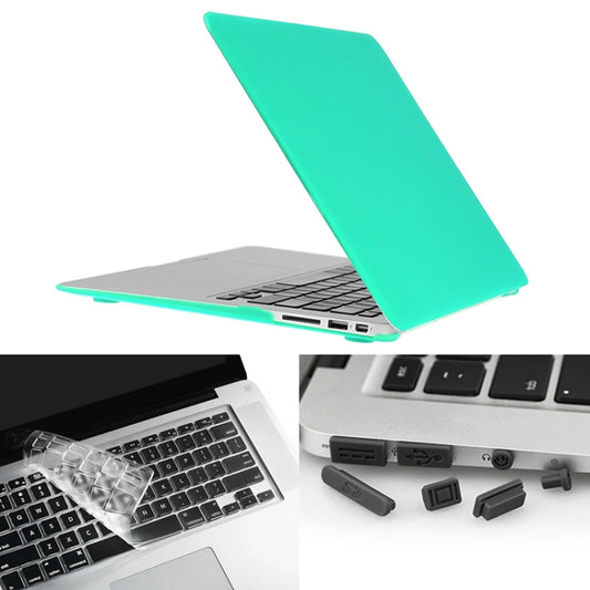ENKAY for Macbook Air 13.3 inch (US Version) / A1369 / A1466 Hat-Prince 3 in 1 Frosted Hard Shell Plastic Protective Case with Keyboard Guard & Port Dust Plug(Green) by ENKAY