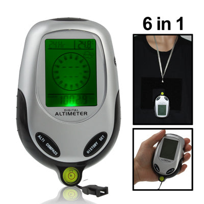 6 in 1 (Altimeter, Barometer, Compass, Thermoeter, Time & Calendar) Multifunction Digital Compass by bashfashion