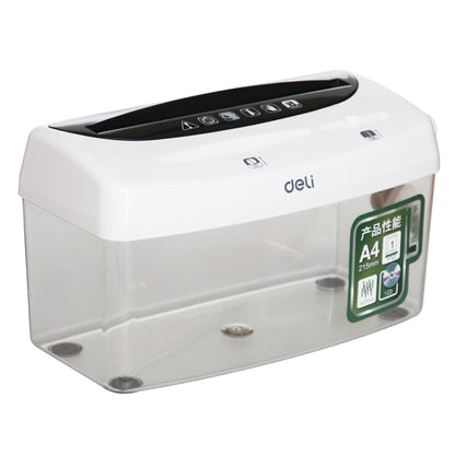 Deli Office Series Hand-cranked A4 / CD / Card Desktop Paper Shredder, Waste-bin Volume: 4L (No. 9935)(White) by Deli
