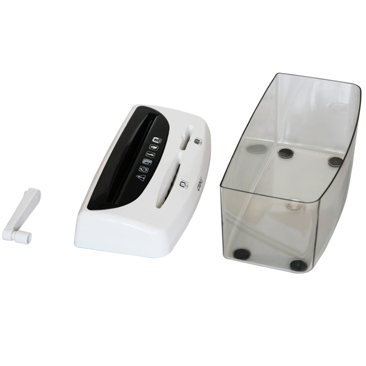 Deli Office Series Hand-cranked A4 / CD / Card Desktop Paper Shredder, Waste-bin Volume: 4L (No. 9935)(White) by Deli