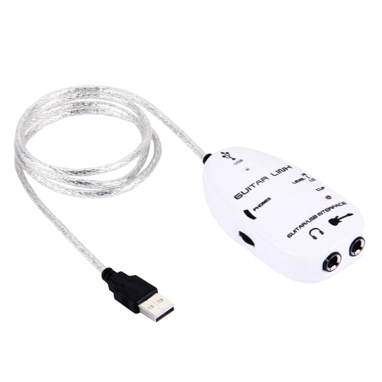 USB Interface Guitar Link Cable PC / MAC Recording(White) by bashfashion