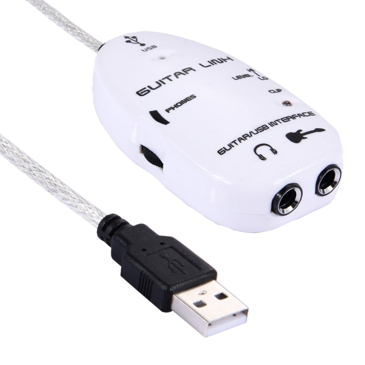 USB Interface Guitar Link Cable PC / MAC Recording(White) by bashfashion