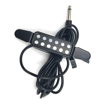 Free Hole Guitar Sound Pickup with Cable(Black) by bashfashion