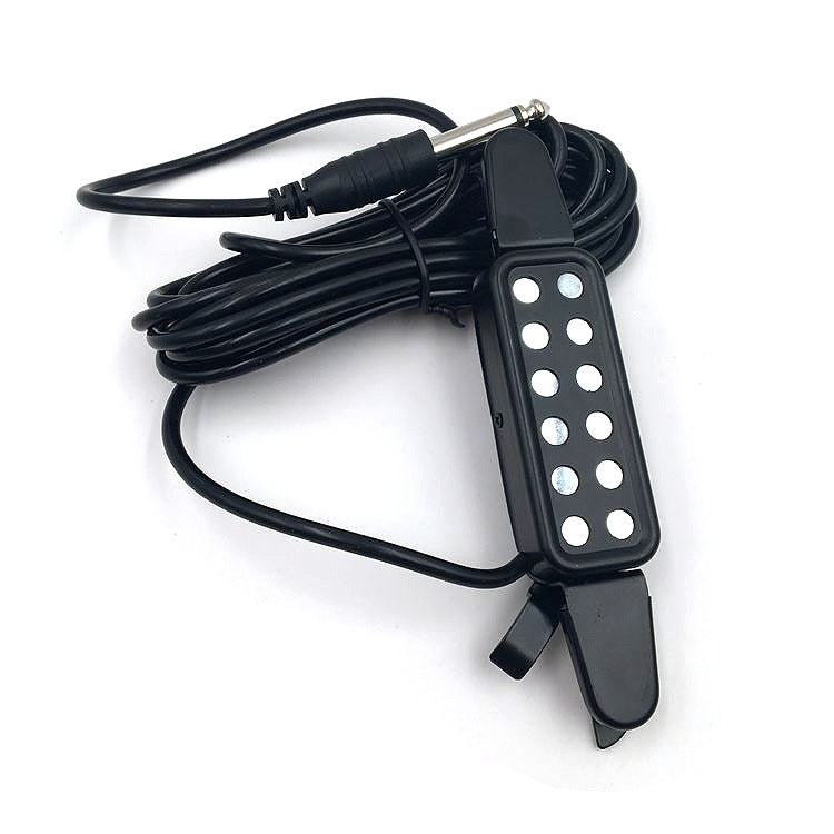 Free Hole Guitar Sound Pickup with Cable(Black) by bashfashion