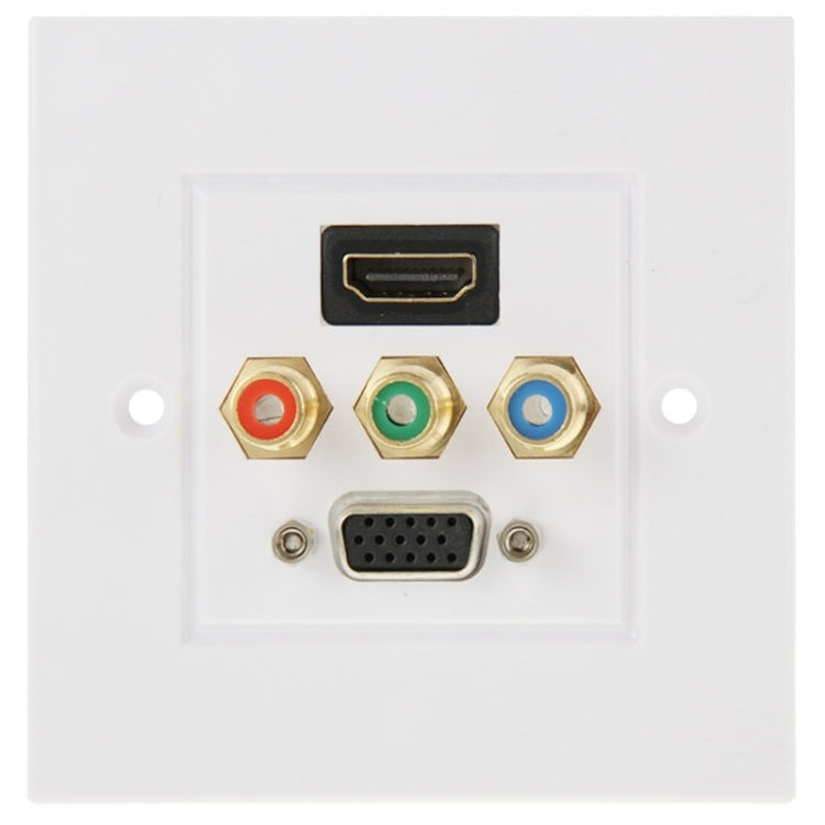 HDMI Female Plug + 3 RCA Female Plugs + VGA Female Plug Wall Plate Panel by bashfashion
