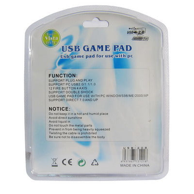 Double Shock PC USB Single Gamepad(Black) by bashfashion