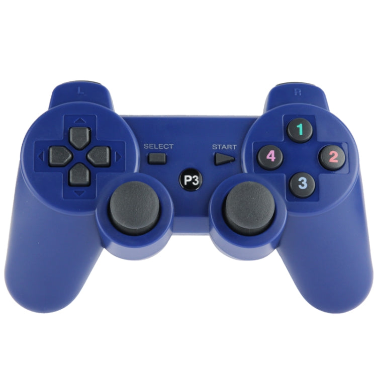 Double Shock III Wireless Controller, Manette Sans Fil Double Shock III for Sony PS3, Has Vibration Action(with logo)(Blue) by bashfashion