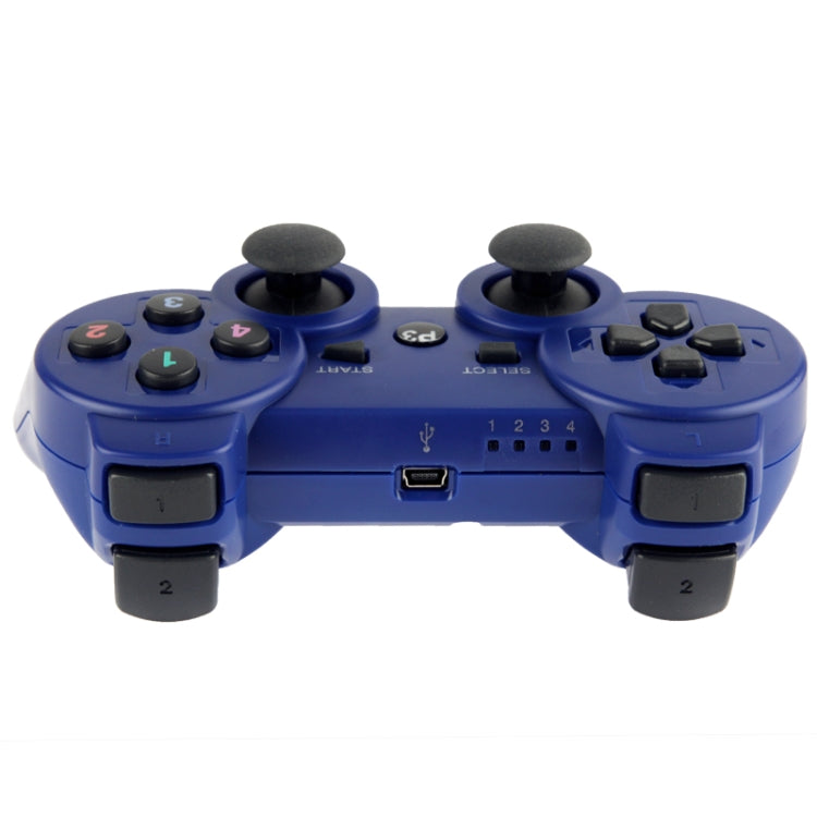 Double Shock III Wireless Controller, Manette Sans Fil Double Shock III for Sony PS3, Has Vibration Action(with logo)(Blue) by bashfashion