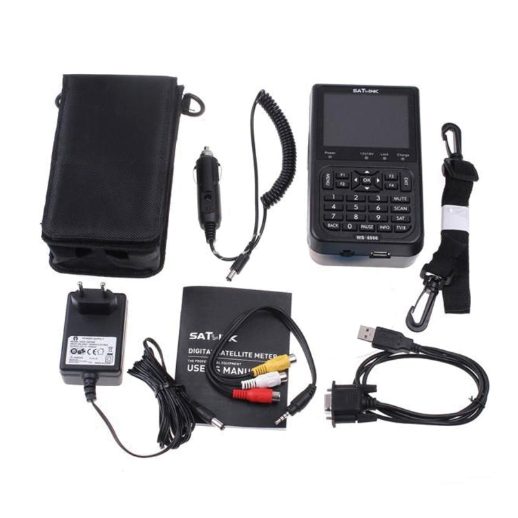 SATLINK WS6906 3.5 inch LCD Colour Screen Portable Digital Satellite Finder Meter(EU Plug) by bashfashion