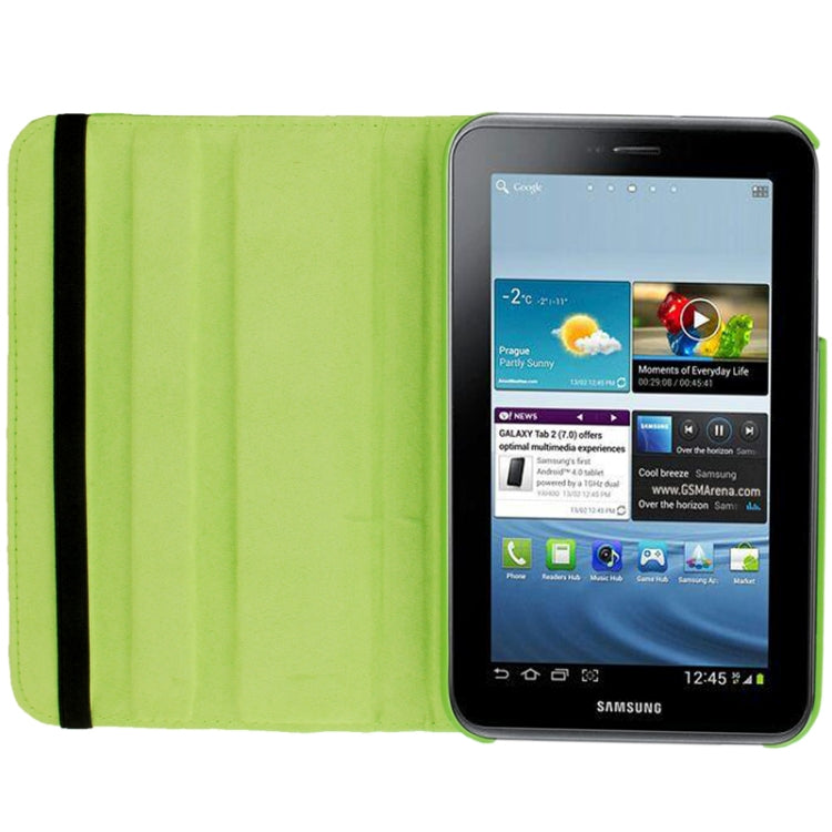 360 Degree Rotation Litchi Texture Leather Case with Holder for Galaxy Tab 3 (8.0) / T3110 / T3100 / T315(Green) by bashfashion