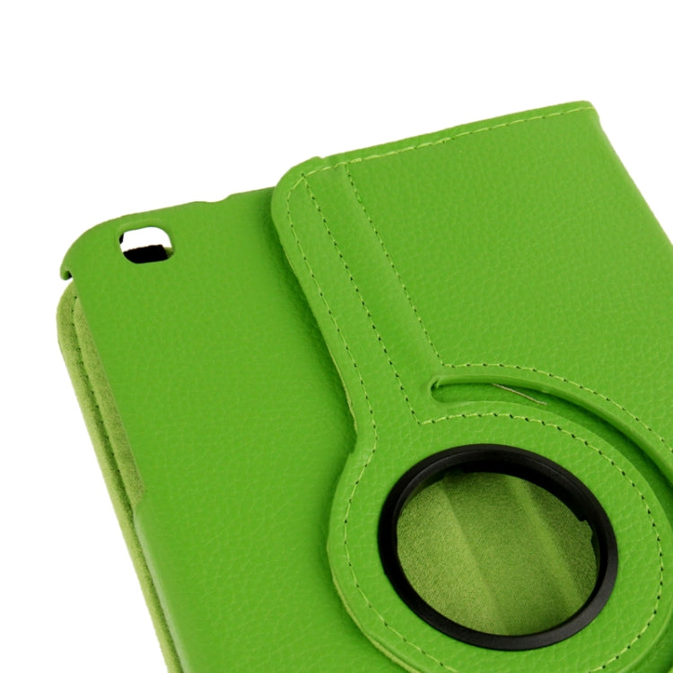 360 Degree Rotation Litchi Texture Leather Case with Holder for Galaxy Tab 3 (8.0) / T3110 / T3100 / T315(Green) by bashfashion