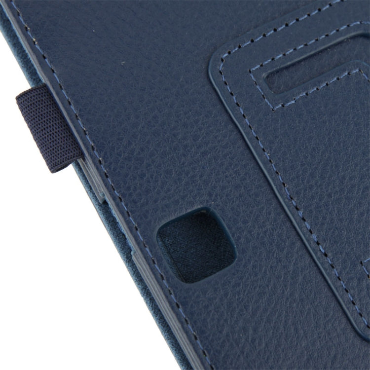 Litchi Texture Flip Leather Case with Holder for Galaxy Tab 4 10.1 / T530(Dark Blue) by bashfashion