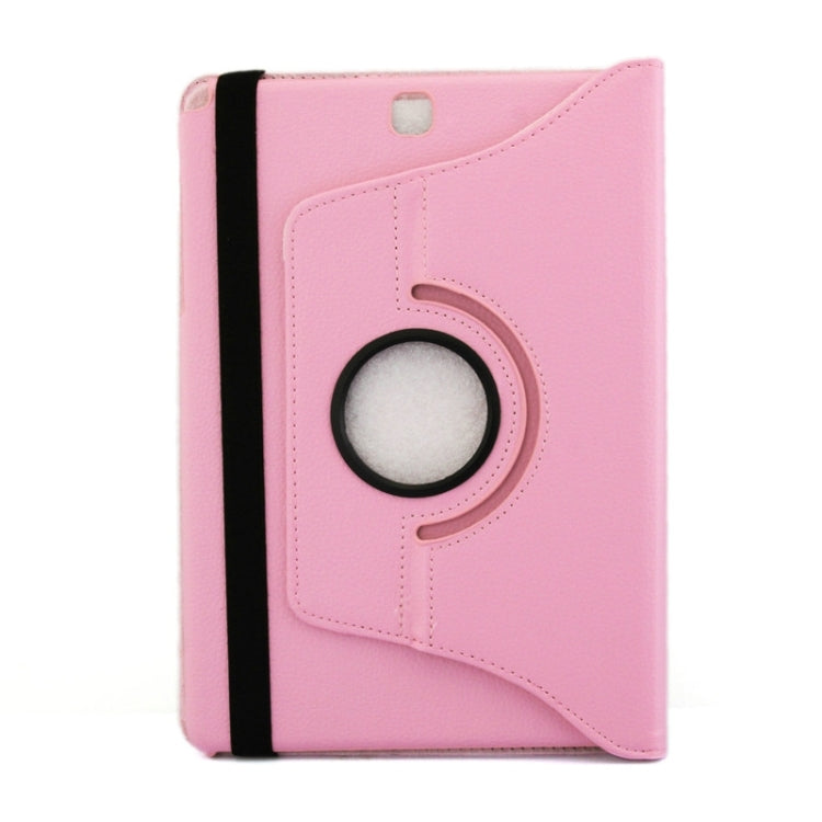 Litchi Texture 360 Degree Rotating Leather Protective Case with Holder for Galaxy Tab A 9.7 / P550 / T550(Pink) by bashfashion