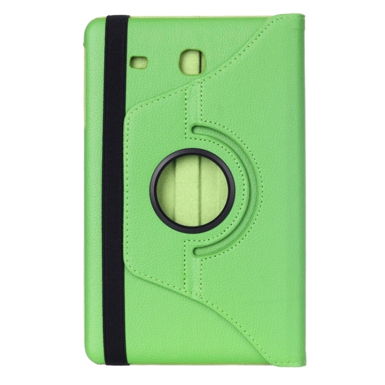 Litchi Texture 360 Degree Rotation Leather Case with Multi-functional Holder for Galaxy Tab E 9.6(Green) by bashfashion