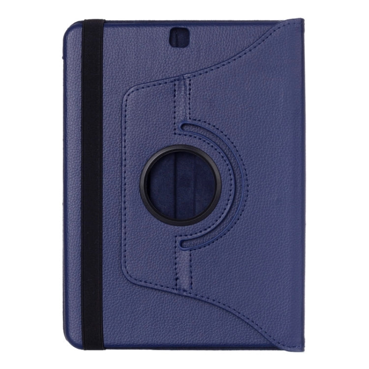Litchi Texture 360 Degree Rotation Leather Case with multi-functional Holder for Galaxy Tab S2 9.7(Dark Blue) by bashfashion