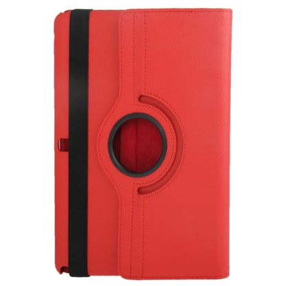 360 Degree Rotatable Litchi Texture Leather Case with 2-angle Viewing Holder for Galaxy Note 10.1 (2014 Edition)/ P600, Red(Red) by bashfashion