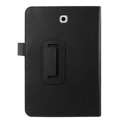 Litchi Texture Horizontal Flip Solid Color Smart Leather Case with Two-folding Holder & Sleep / Wake-up Function for Galaxy Tab S2 8.0 / T715(Black) by bashfashion