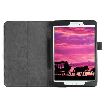 Litchi Texture Horizontal Flip Solid Color Smart Leather Case with Two-folding Holder & Sleep / Wake-up Function for Galaxy Tab S2 8.0 / T715(Black) by bashfashion