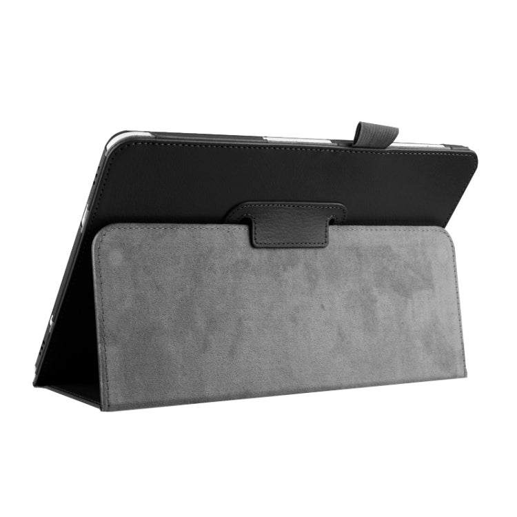 Litchi Texture Horizontal Flip Solid Color Smart Leather Case with Two-folding Holder & Sleep / Wake-up Function for Galaxy Tab S2 9.7 / T815(Black) by bashfashion