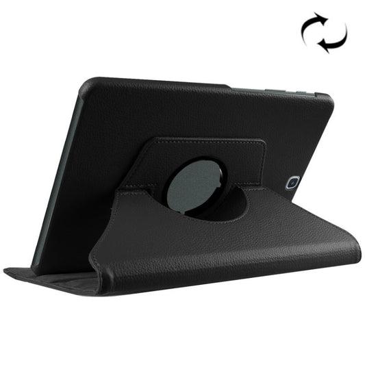 Litchi Texture Horizontal Flip Solid Color Leather Case with 360 Degrees Rotation Holder for Galaxy Tab S2 9.7 / T815(Black) by bashfashion