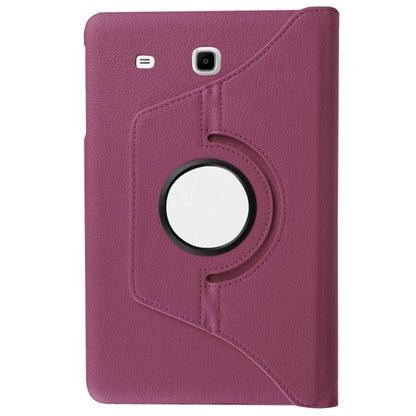Litchi Texture Horizontal Flip Solid Color Leather Case with 360 Degrees Rotation Holder for Galaxy Tab E 9.6 / T560 / T561(Purple) by bashfashion